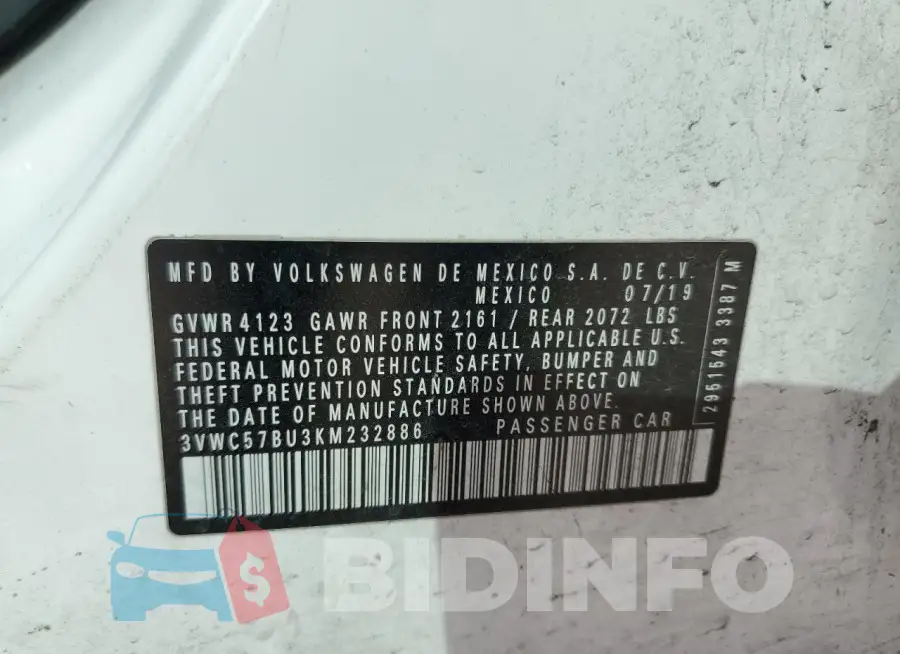 3VWC57BU3KM232886 Photo# 12
