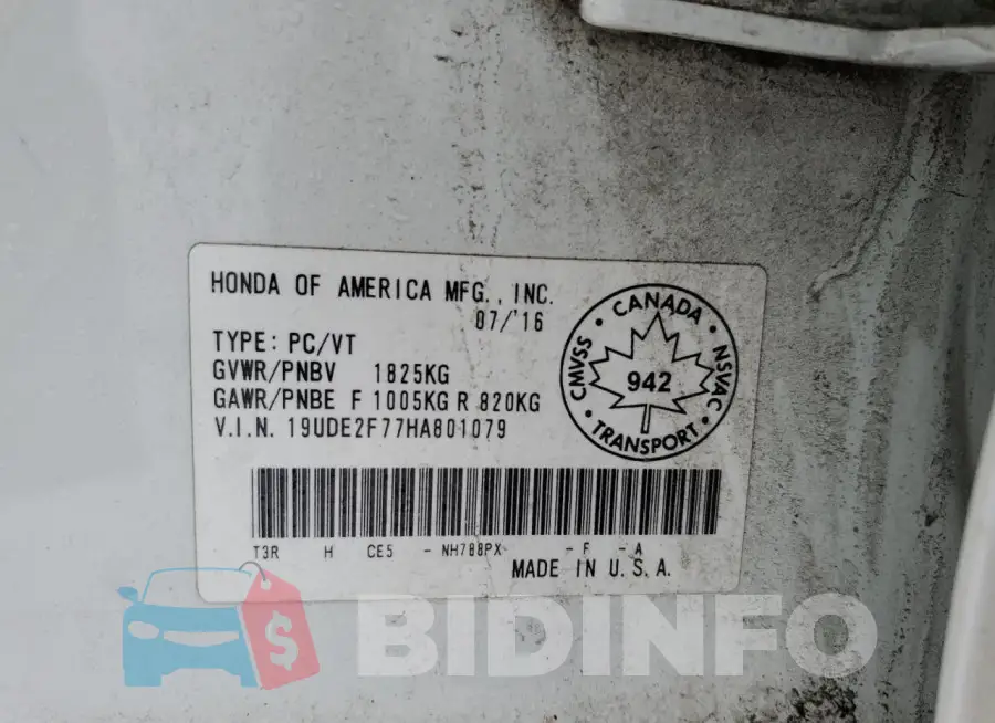 19UDE2F77HA801079 Photo# 12