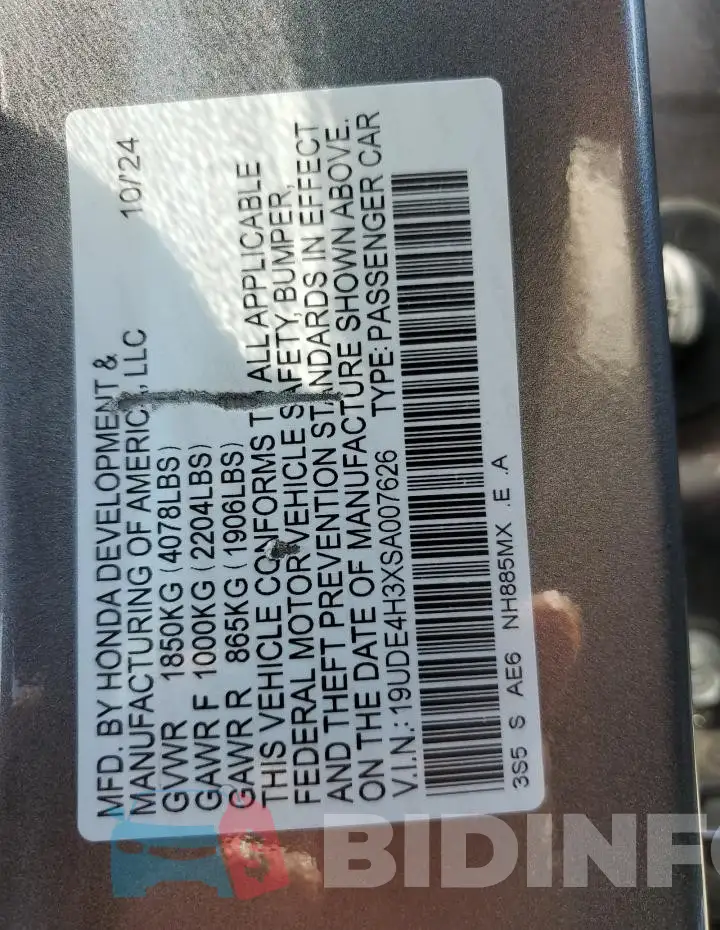 19UDE4H3XSA007626 Photo# 12
