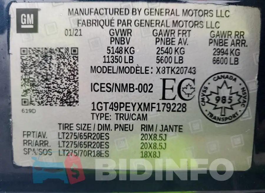 1GT49PEYXMF179228 Photo# 12