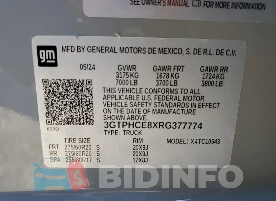 3GTPHCE8XRG377774 Photo# 13