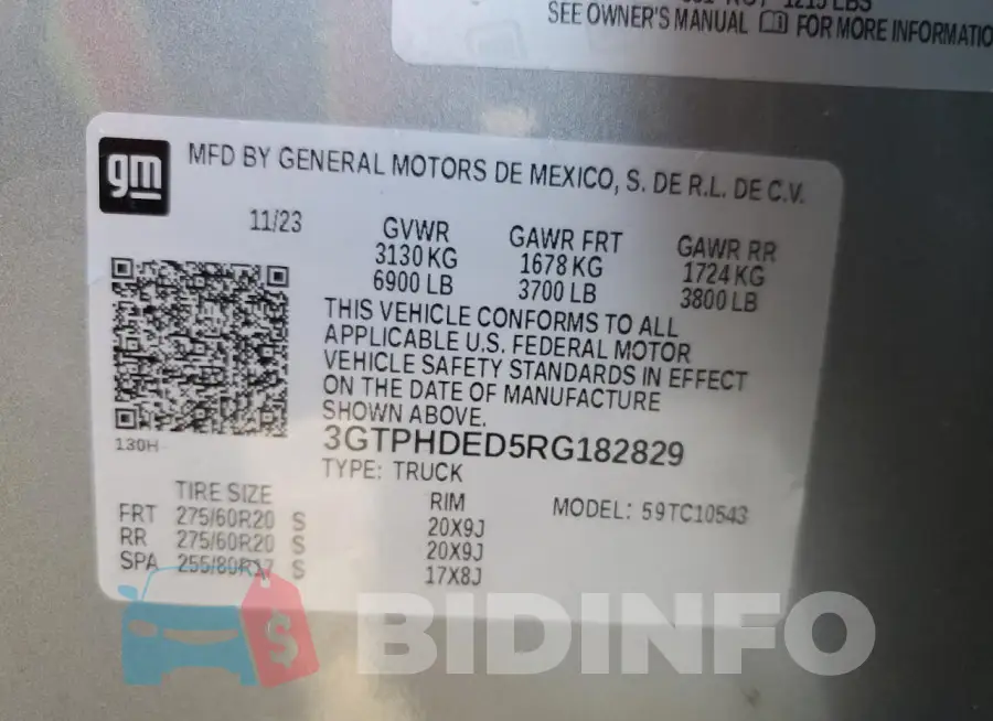 3GTPHDED5RG182829 Photo# 12