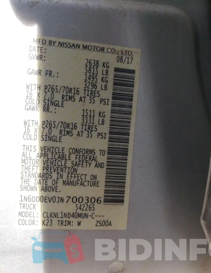 1N6DD0EV0JN700306 Photo# 12