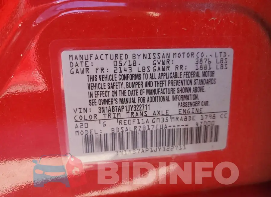 3N1AB7AP1JY322711 Photo# 12