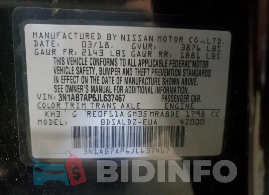 3N1AB7AP6JL637467 Photo# 12