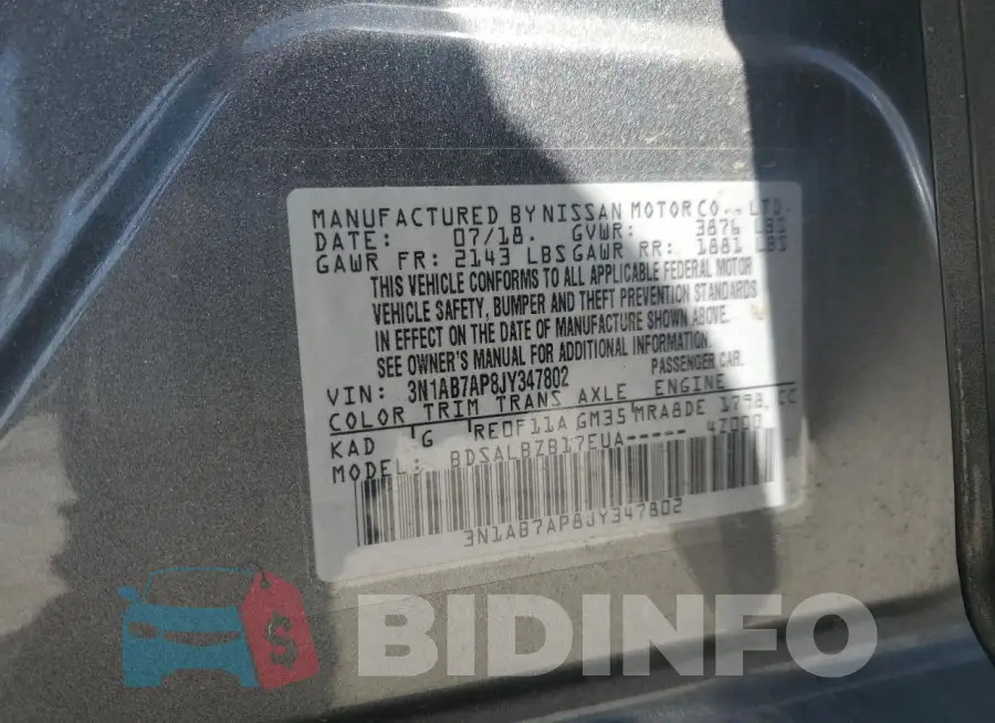 3N1AB7AP8JY347802 Photo# 12
