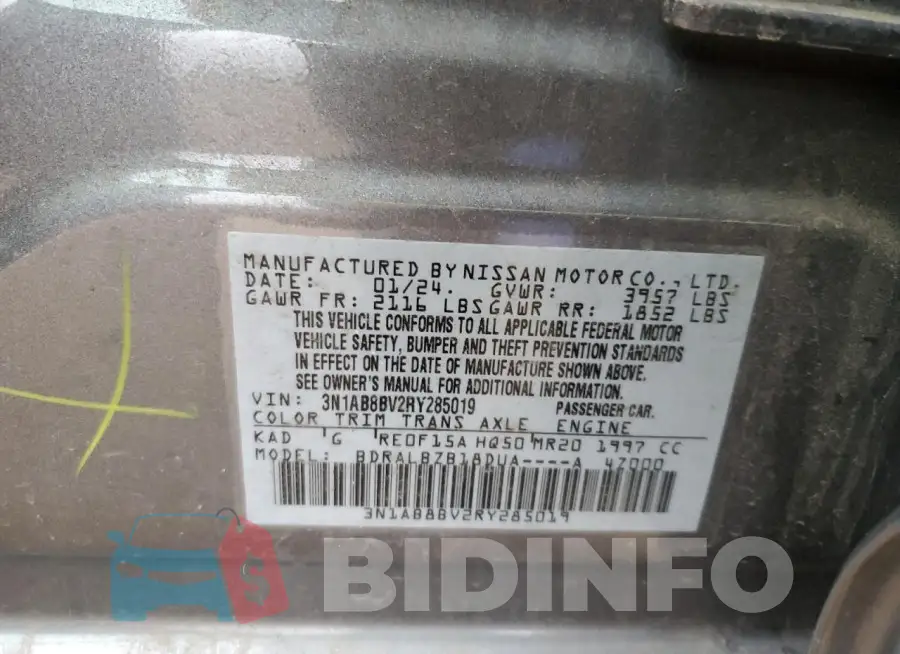 3N1AB8BV2RY285019 Photo# 12