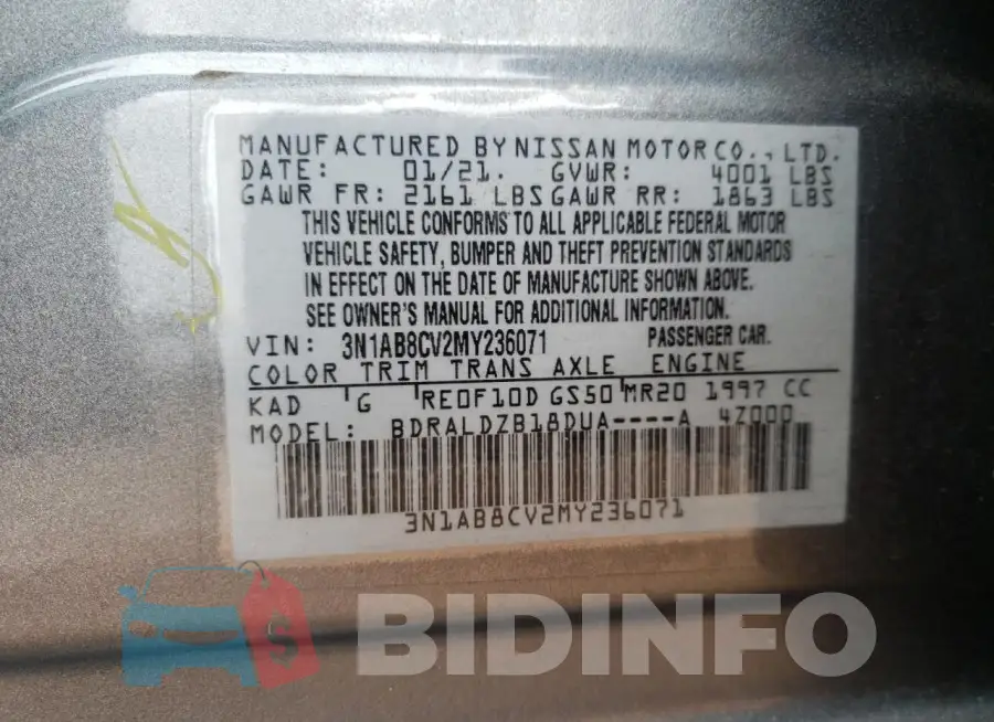 3N1AB8CV2MY236071 Photo# 12