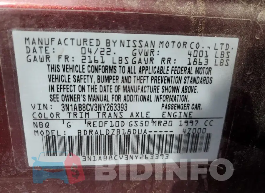 3N1AB8CV3NY263393 Photo# 12