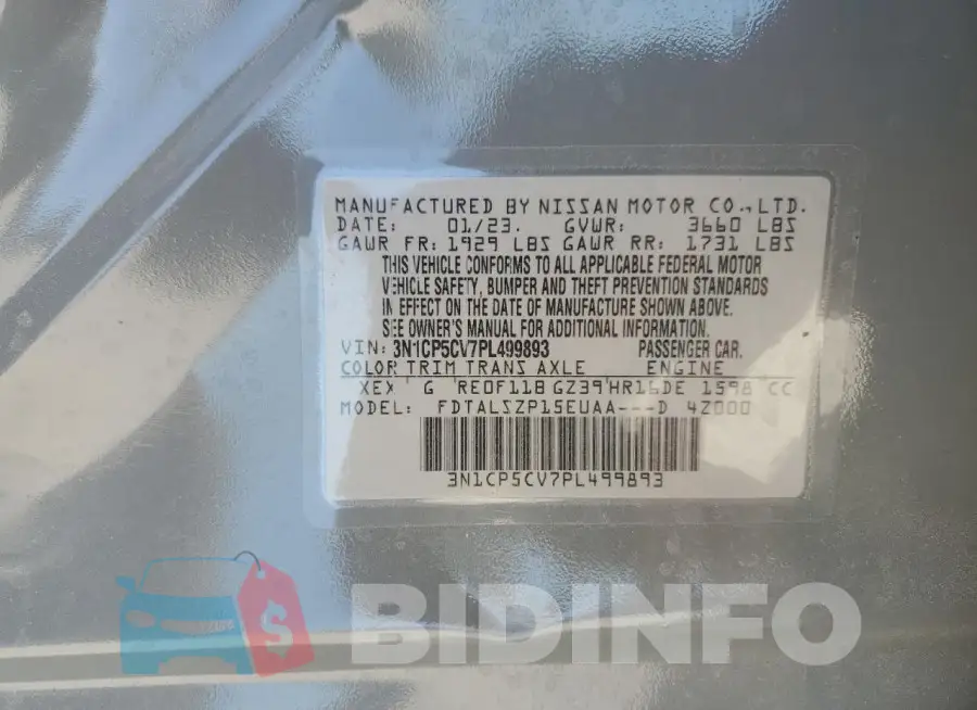 3N1CP5CV7PL499893 Photo# 14