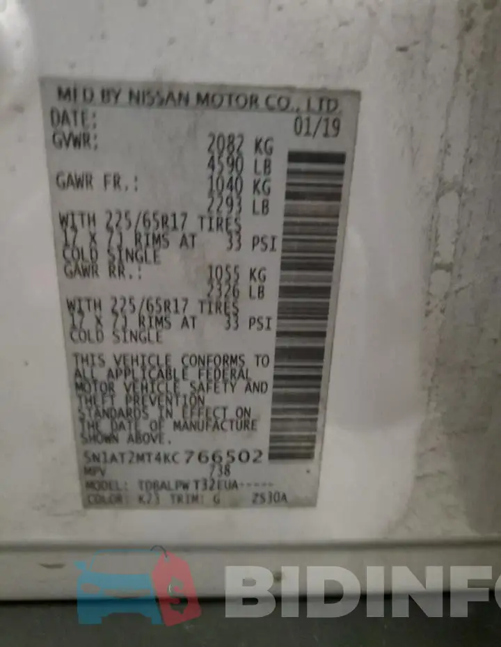 5N1AT2MT4KC766502 Photo# 12
