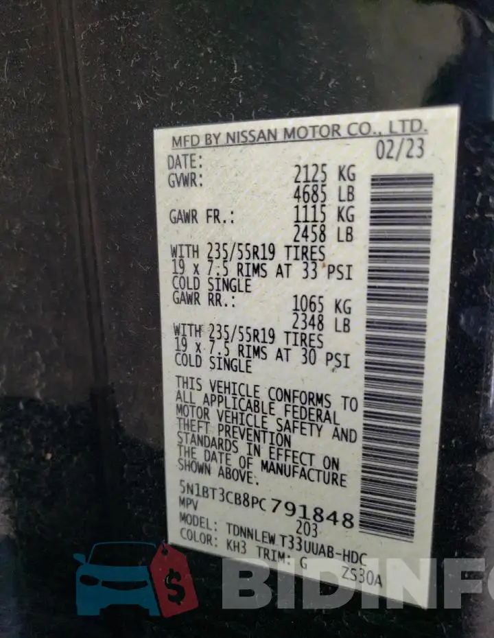 5N1BT3CB8PC791848 Photo# 13