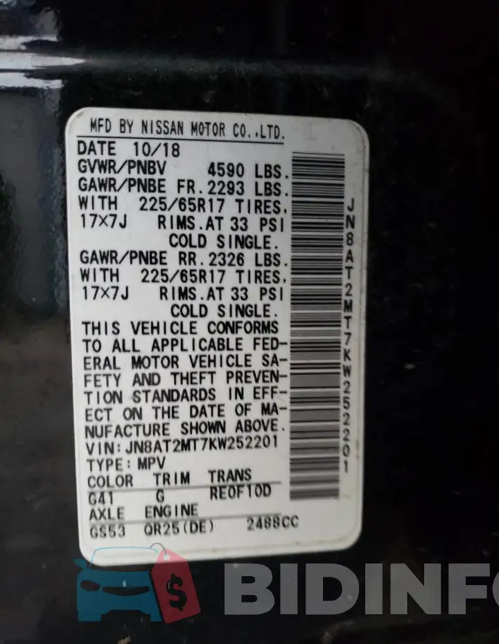 JN8AT2MT7KW252201 Photo# 14