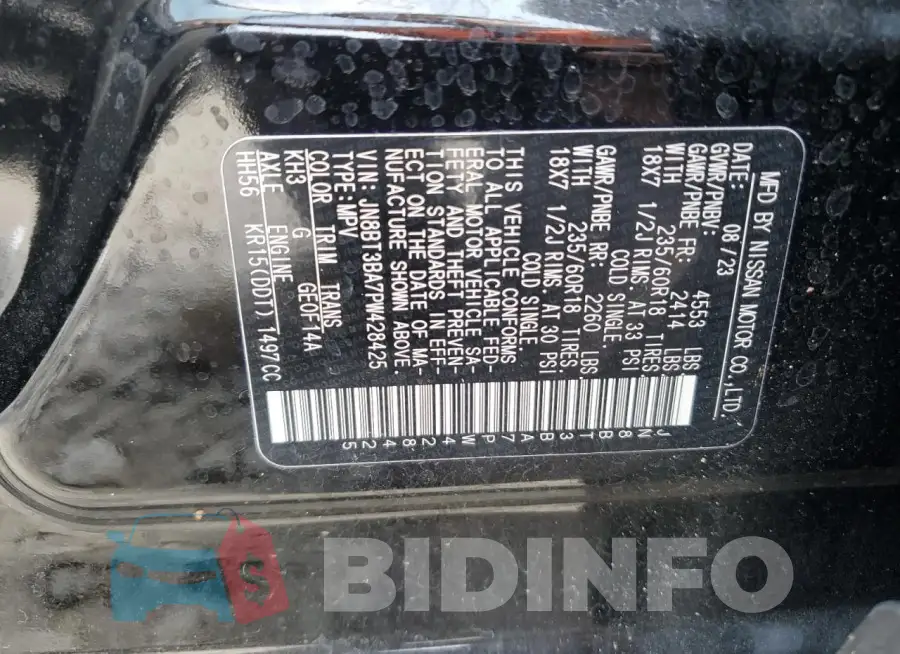 JN8BT3BA7PW428425 Photo# 13