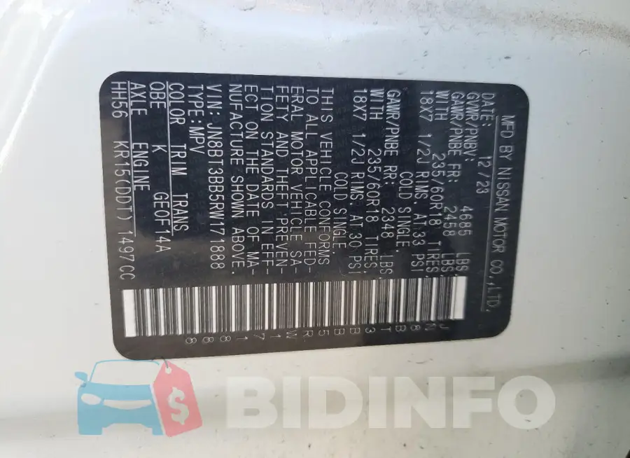 JN8BT3BB5RW171888 Photo# 14
