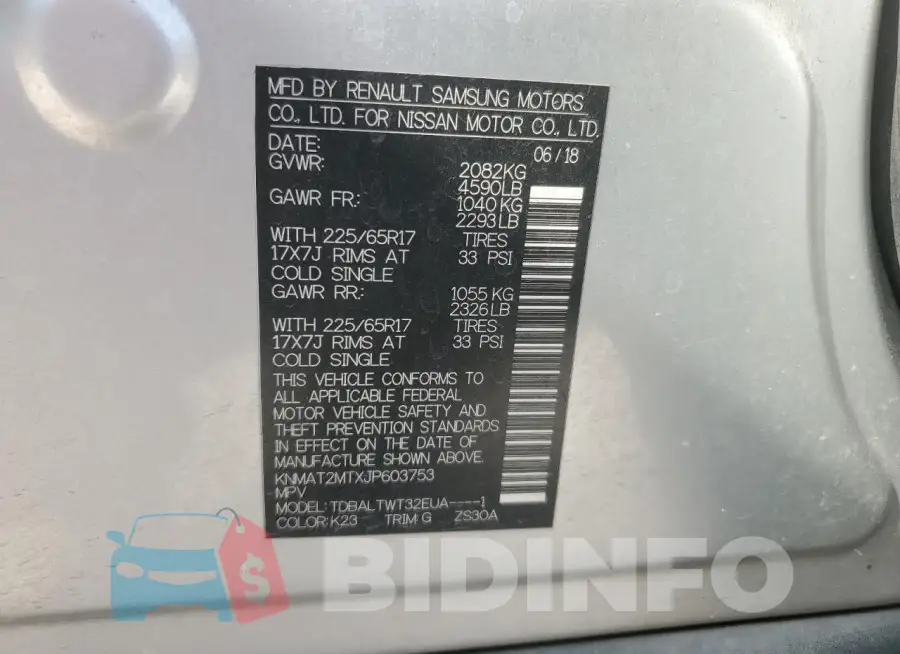 KNMAT2MTXJP603753 Photo# 13