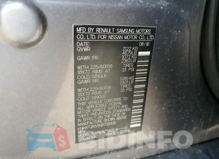 KNMAT2MV9GP733419 Photo# 13