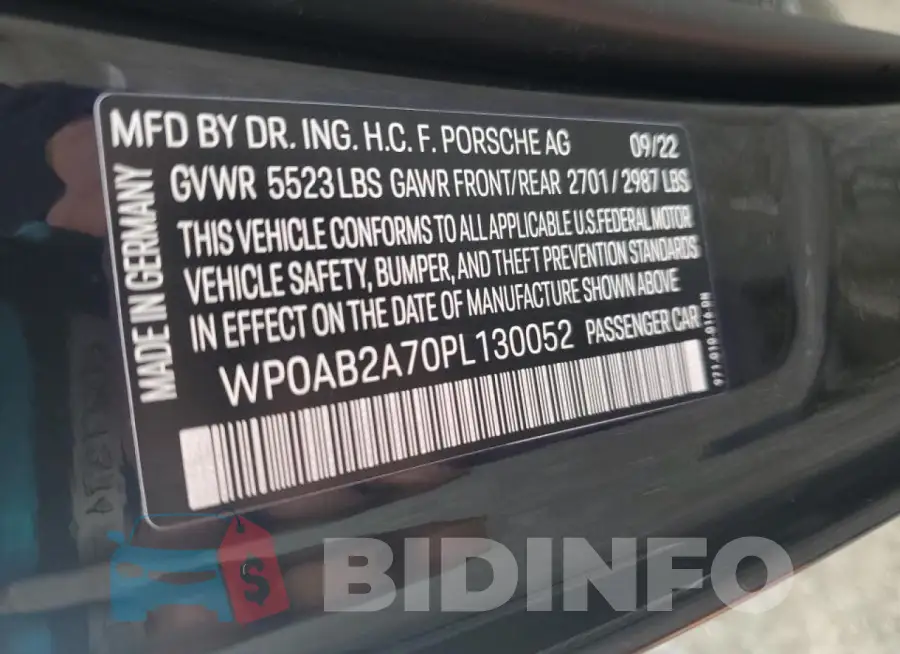 WP0AB2A70PL130052 Photo# 12
