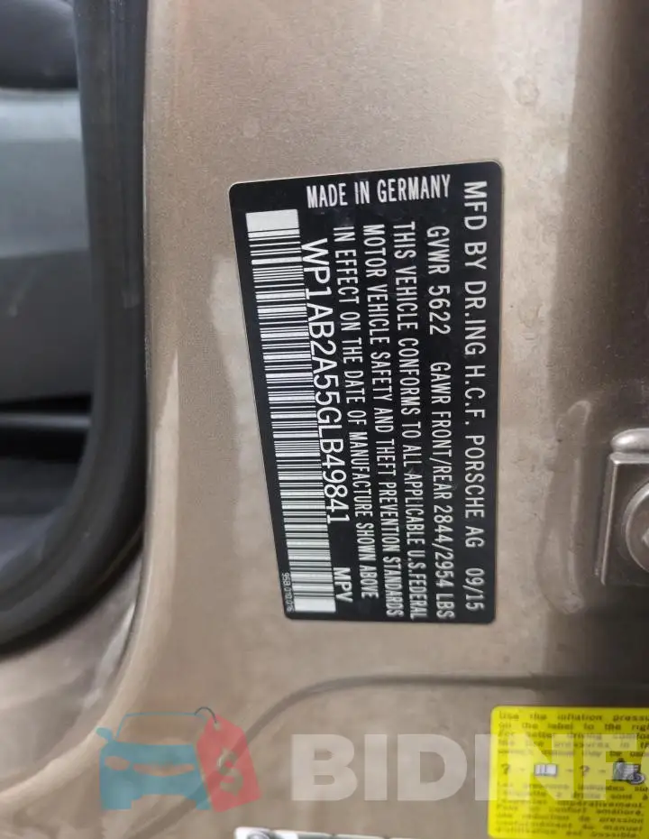 WP1AB2A55GLB49841 Photo# 12