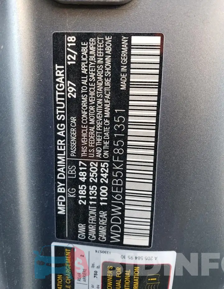 WDDWJ6EB5KF851351 Photo# 12