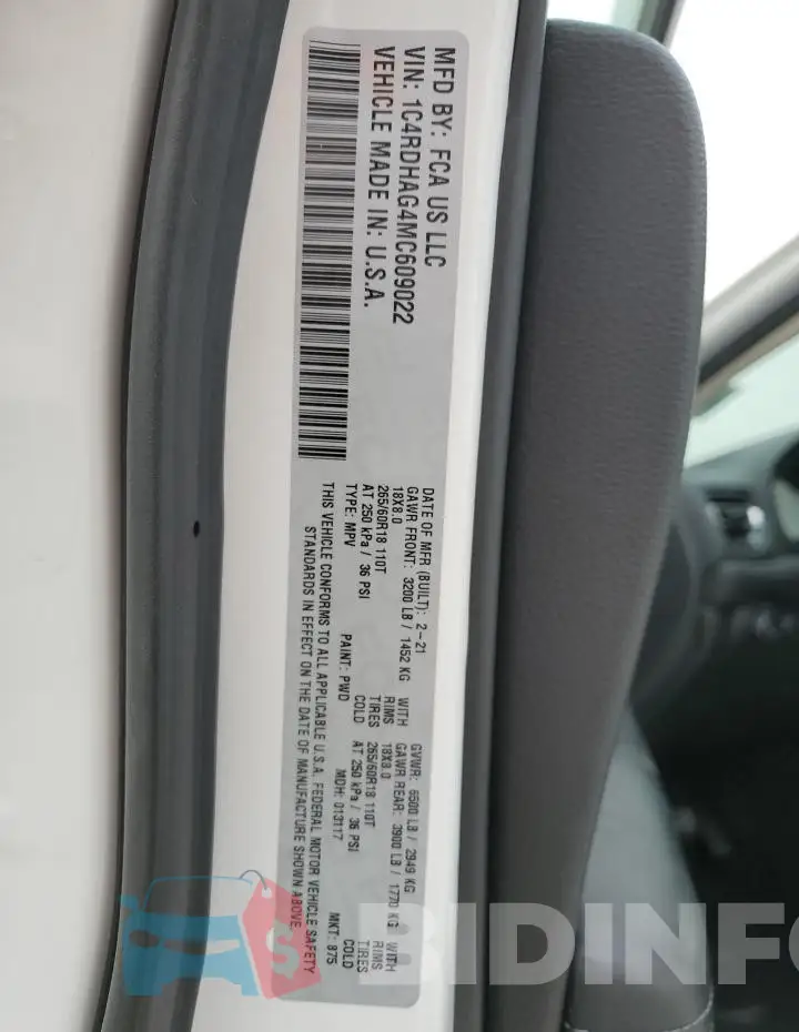 1C4RDHAG4MC609022 Photo# 14