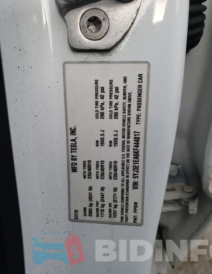 5YJ3E1EA6KF444817 Photo# 12