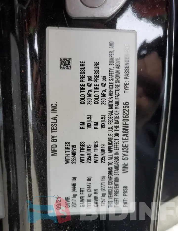 5YJ3E1EA6MF062256 Photo# 12