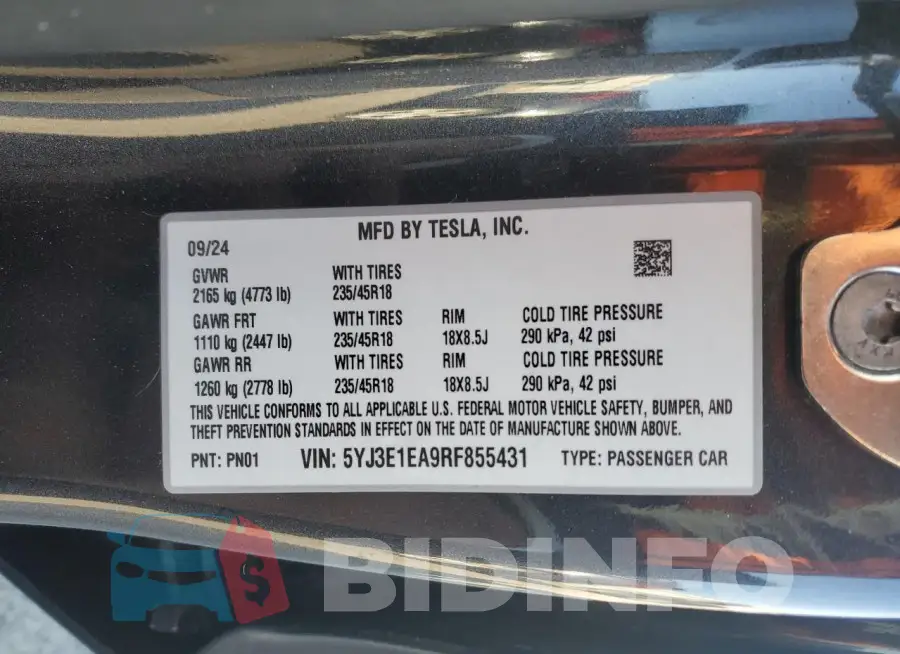 5YJ3E1EA9RF855431 Photo# 12