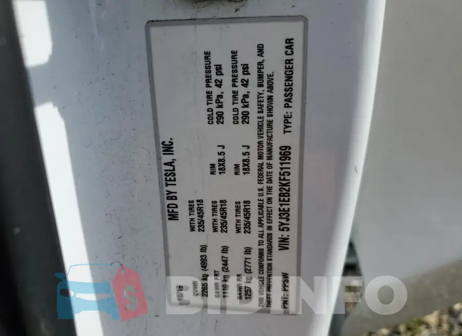 5YJ3E1EB2KF511969 Photo# 12
