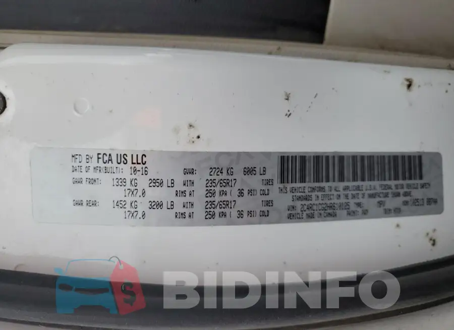 2C4RC1CG2HR610125 Photo# 14