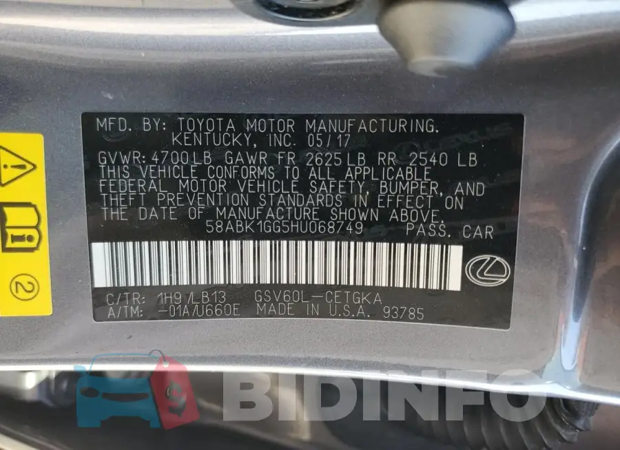 58ABK1GG5HU068749 Photo# 12