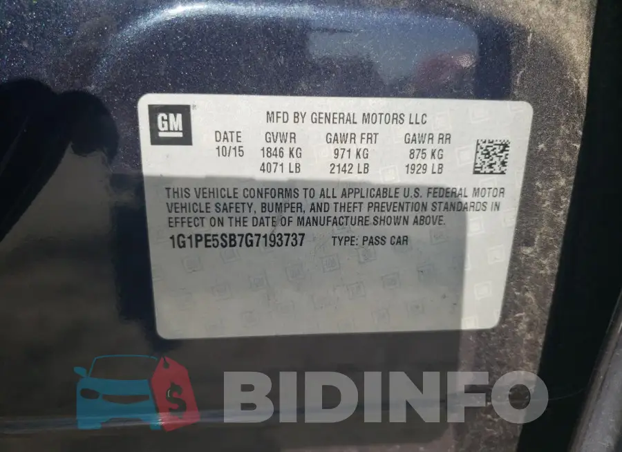 1G1PE5SB7G7193737 Photo# 12