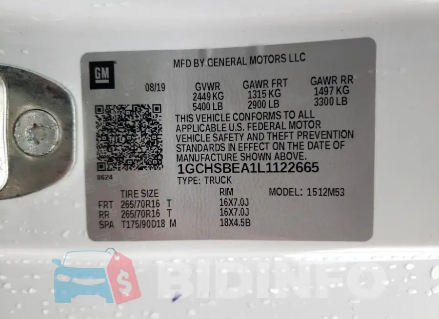 1GCHSBEA1L1122665 Photo# 12