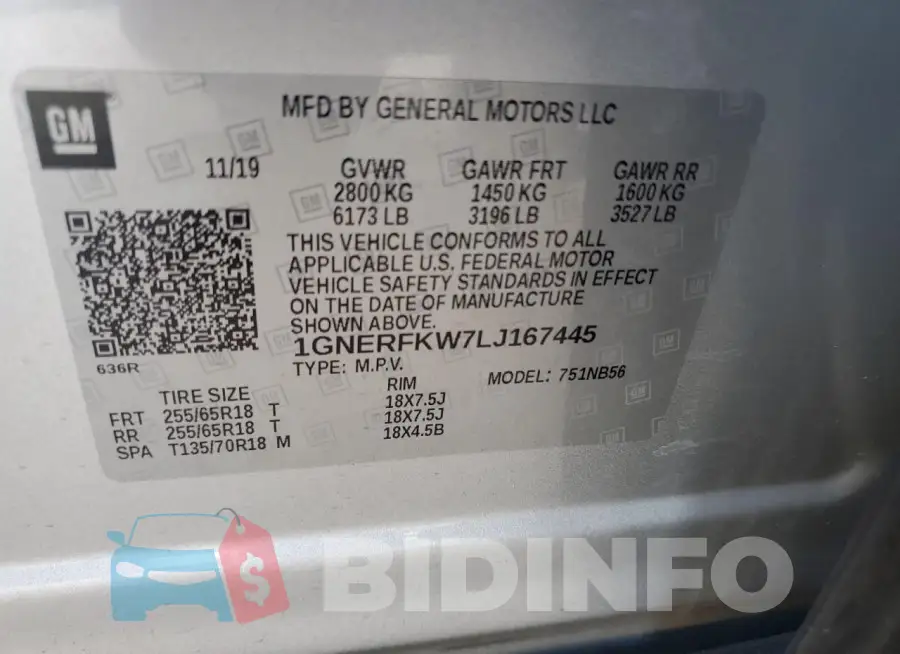 1GNERFKW7LJ167445 Photo# 12