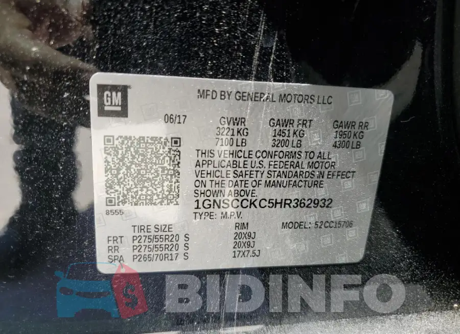 1GNSCCKC5HR362932 Photo# 14