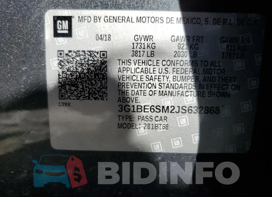 3G1BE6SM2JS632868 Photo# 12