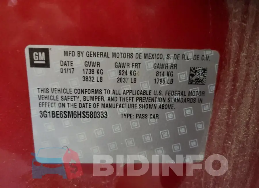 3G1BE6SM6HS580333 Photo# 12
