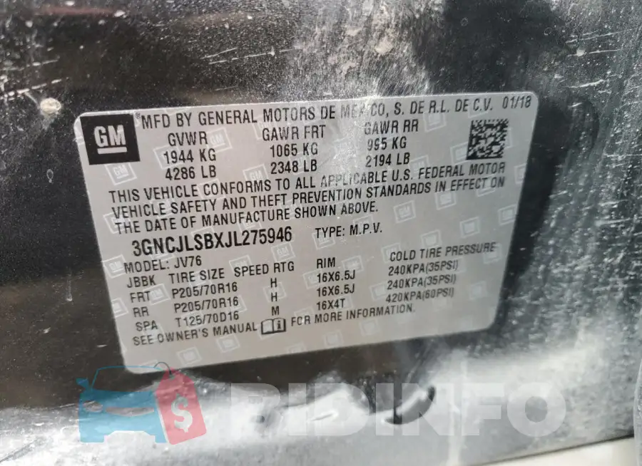 3GNCJLSBXJL275946 Photo# 14