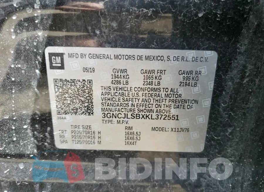 3GNCJLSBXKL372551 Photo# 13