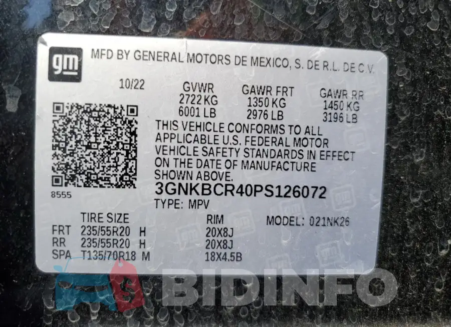 3GNKBCR40PS126072 Photo# 14