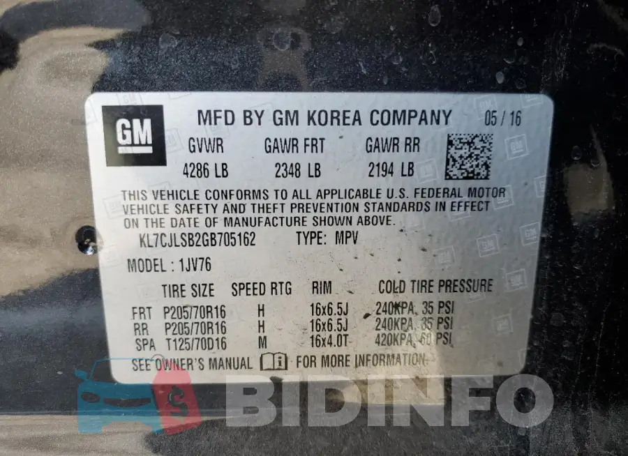 KL7CJLSB2GB705162 Photo# 13