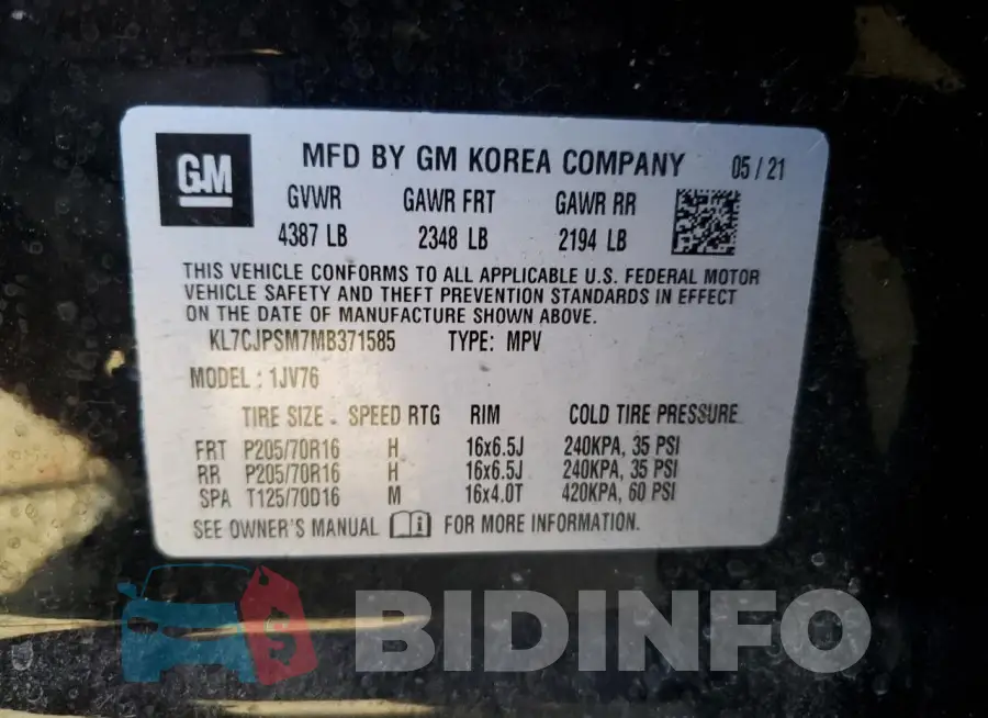 KL7CJPSM7MB371585 Photo# 13