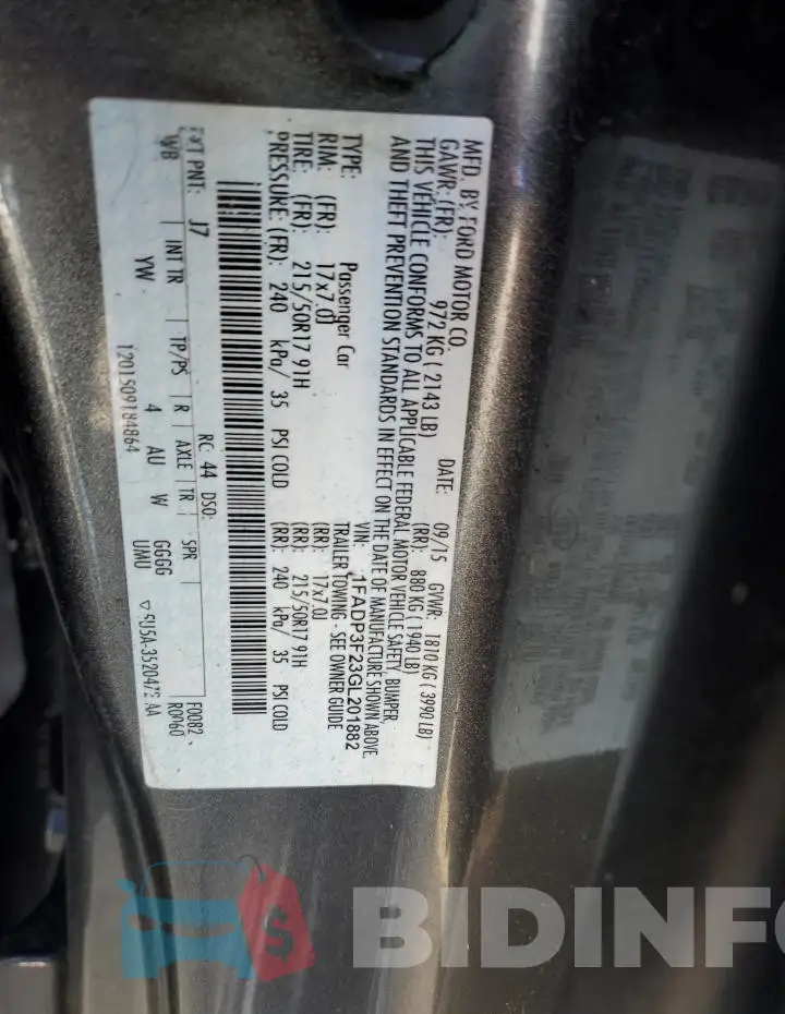 1FADP3F23GL201882 Photo# 12