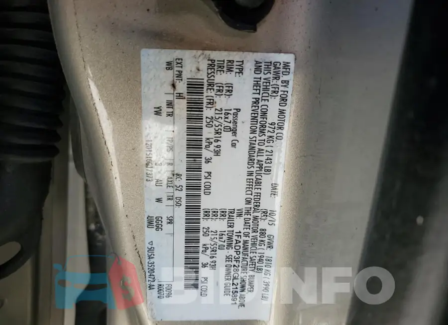 1FADP3F28GL215891 Photo# 12