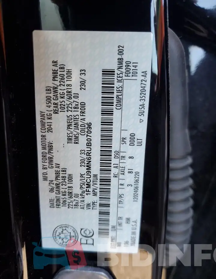 1FMCU9MN6RUB07096 Photo# 12