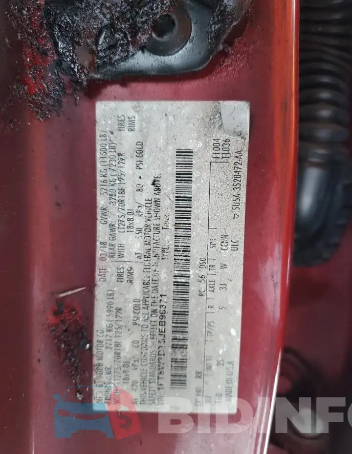 1FT8W3BT5JEB96371 Photo# 13