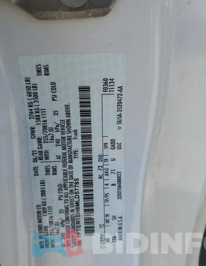 1FTER1EH8MLD57785 Photo# 11