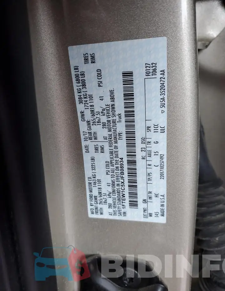 1FTEW1C5XJFB08934 Photo# 12