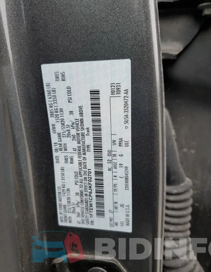 1FTEW1CP6JKF02701 Photo# 13