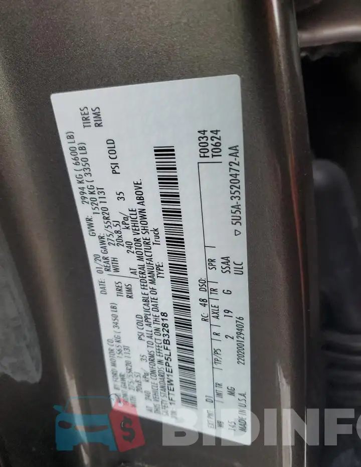 1FTEW1EP5LFB32818 Photo# 12